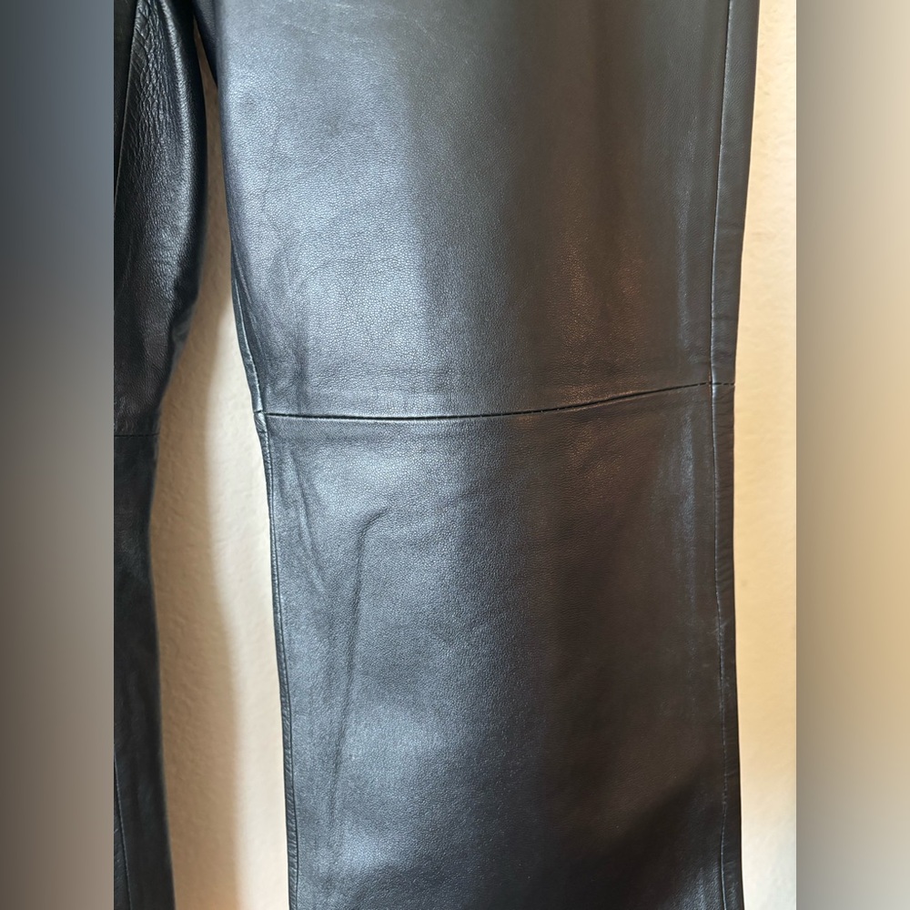 Clothes by Revue Vintage Genuine Lamb Leather Straight Leg Motorcycle Black 8 - Picture 2 of 11